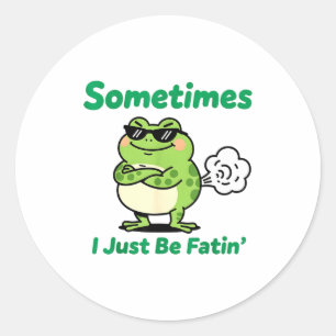 Sometimes I Just Be Farting Funny Vintage Frog Gra Classic Round Sticker