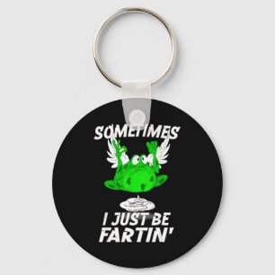 Sometimes I Just Be Farting Funny Vintage Frog Keychain