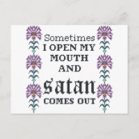 Sometimes I open my mouth funny cross stitch