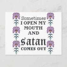 Sometimes I open my mouth funny cross stitch