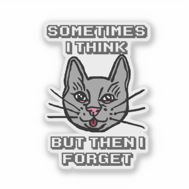 Sometimes I Think But Then I Forget Cat Meme Joke (Front)