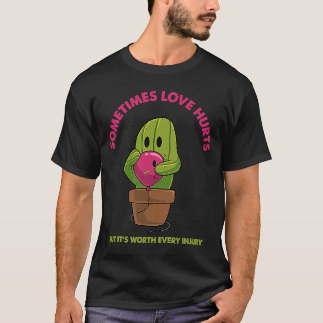 Sometimes Love Hurts Emo Heartbroken Sad Broken He T-Shirt (Front)