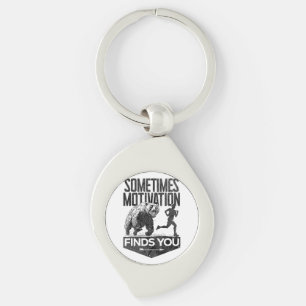 Sometimes Motivation Finds You Funny Running Motiv Keychain