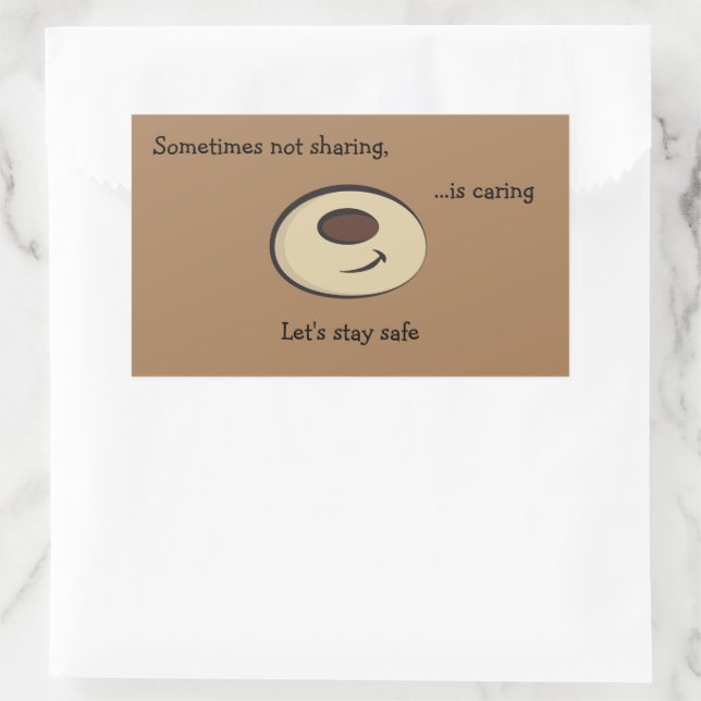 Sometimes not sharing, is caring brown bear smile sticker (Bag)
