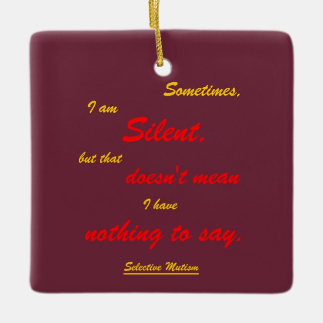 Sometimes Silent Metal Ornament (Front)