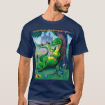 Sometimes the Dragon Wins Green T-Shirt<br><div class="desc">A green dragon sits back after his latest victory</div>