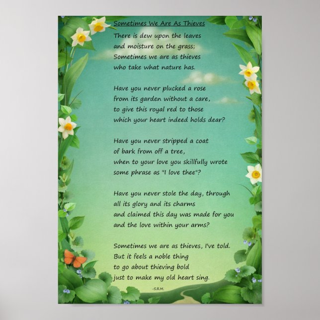 Sometimes We Are As Thieves Poster (Front)