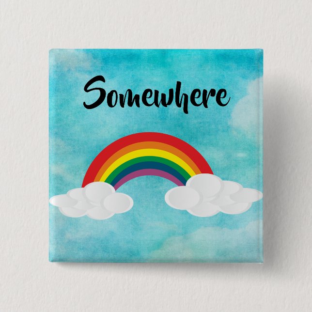 Somewhere 2 Inch Square Button (Front)