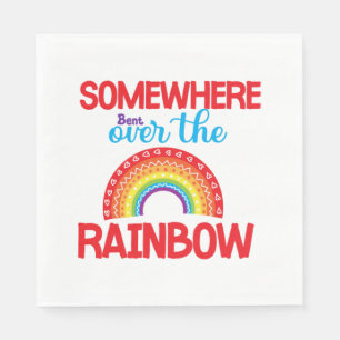 Somewhere Bent over The Rainbow Sticker  Napkin