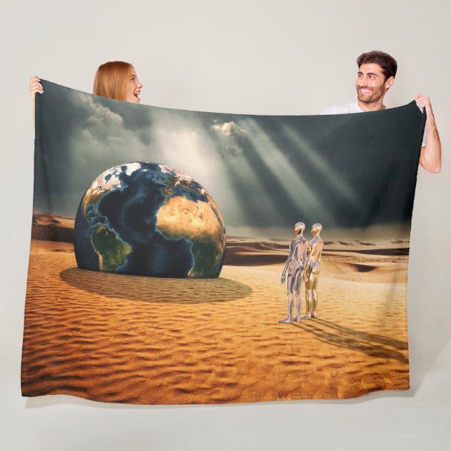 Somewhere Else – Facing the World Fleece Blanket (In Situ)