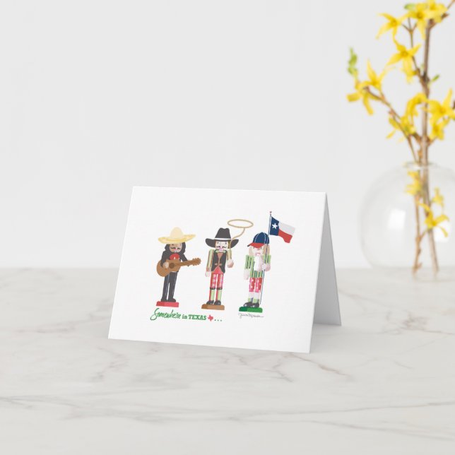 Somewhere in Texas Nutcrackers, Christmas, Holiday Card (Yellow Flower)