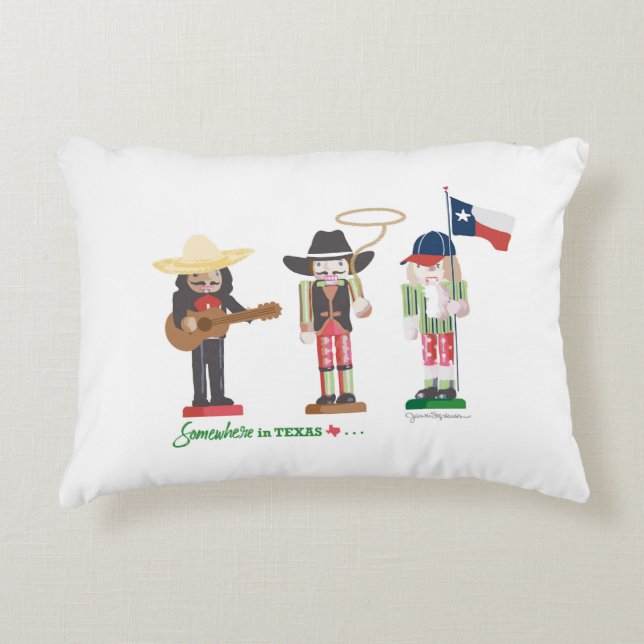 "Somewhere in Texas", Texas Nutcrackers Accent Pillow (Front)