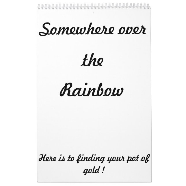 Somewhere over the rainbow calendar (Cover)