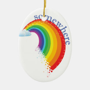 Somewhere Over the Rainbow Ceramic Ornament
