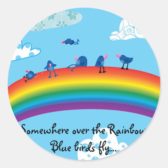 Somewhere over the rainbow classic round sticker (Front)