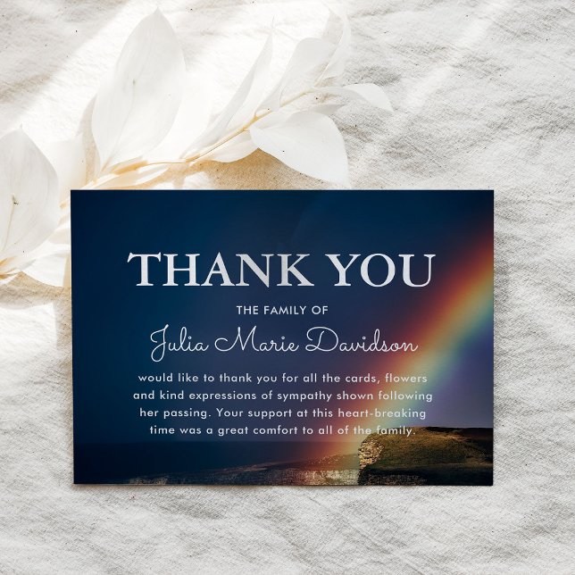 Somewhere Over The Rainbow | Funeral Thank You Card (Creator Uploaded)