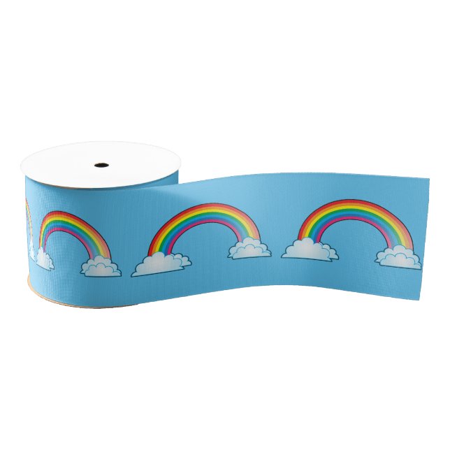 Somewhere over the rainbow grosgrain ribbon (Spool)