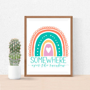 Somewhere Over The Rainbow Modern Chic Colourful Poster