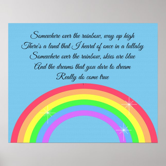 Somewhere Over The Rainbow Poster (Front)