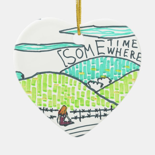 Somewhere / Sometime Ceramic Ornament (Front)