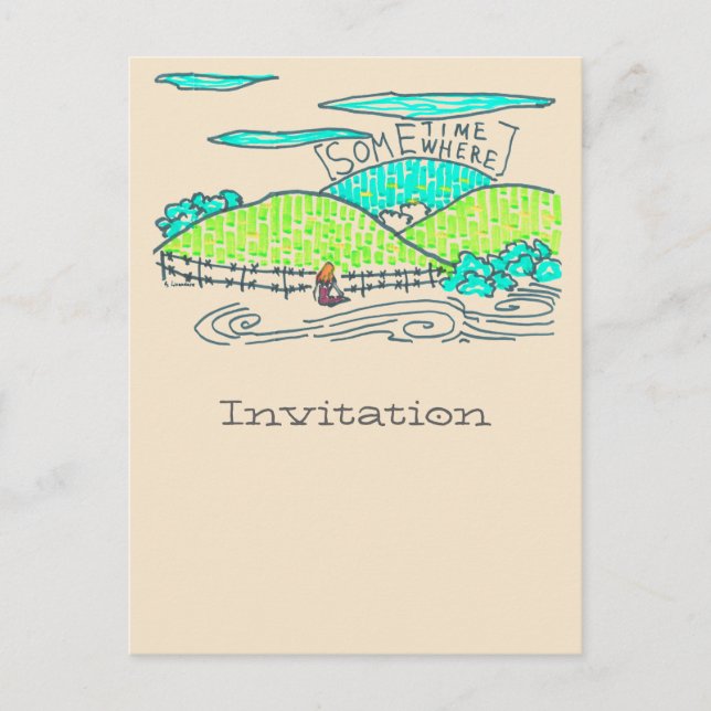 Somewhere / Sometime Invitation Postcard (Front)