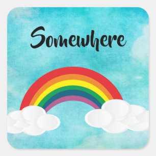Somewhere Square Sticker