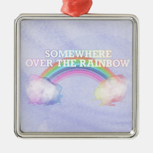 somewhere to over the rainbow metal ornament