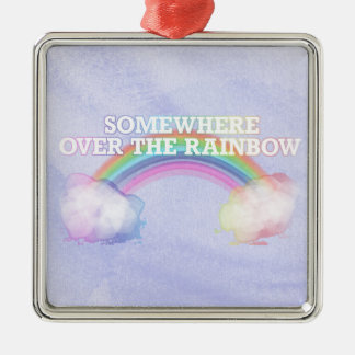 somewhere to over the rainbow metal ornament