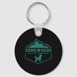Somewhere With My Australian Cobberdog Outdoor Dog Keychain