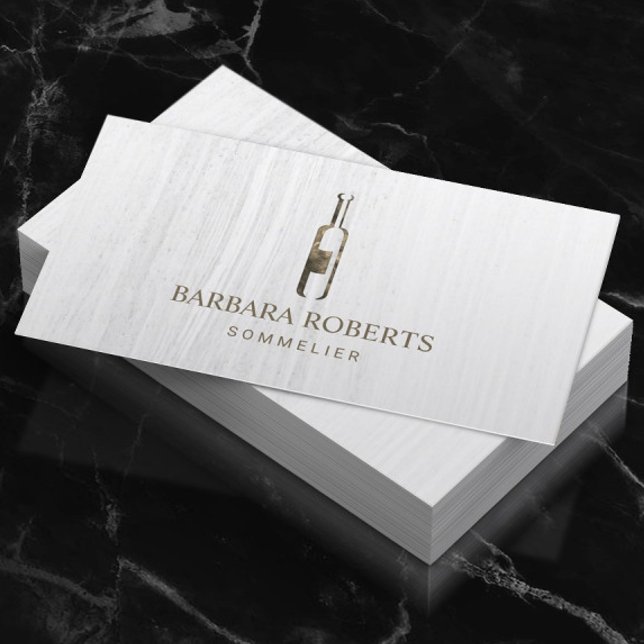 Sommelier Gold Wine Bottle Logo Wine Tasting Business Card (Creator Uploaded)