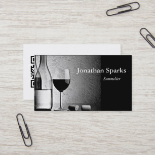 Sommelier Wine Bottle Custom QR Code Business Card