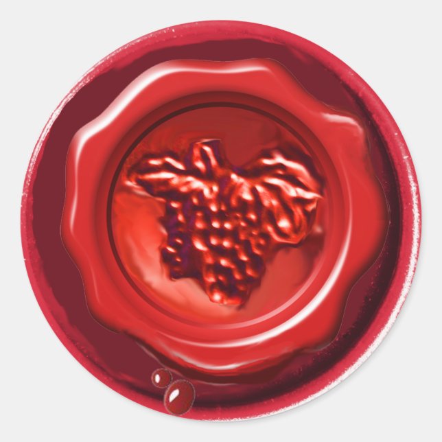 SOMMELIER WINE TASTING  PARTY,RED GRAPE WAX SEAL (Front)