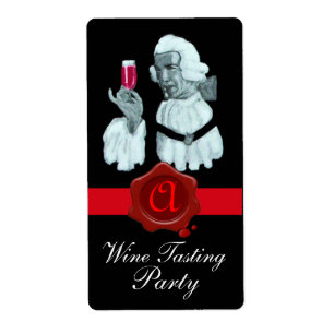 SOMMELIER WINE TASTING PARTY,RED WAX SEAL MONOGRAM