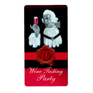 SOMMELIER WINE TASTING PARTY,RED WAX SEAL MONOGRAM