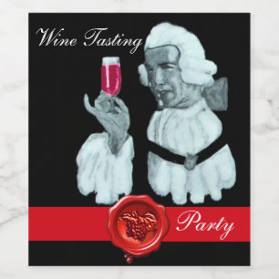 SOMMELIER WINE TASTING  PARTY,RED WAX SEAL WINE LABEL