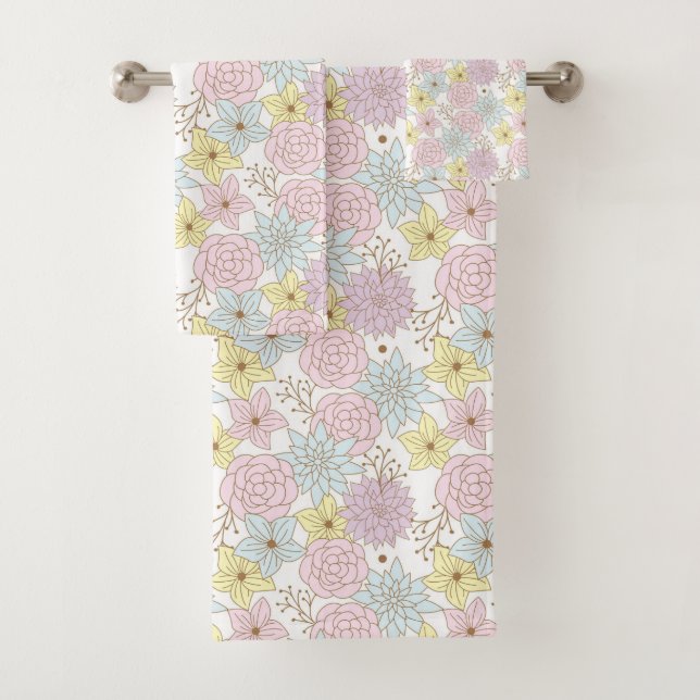 sommier fleurs bain serviette (En situation)