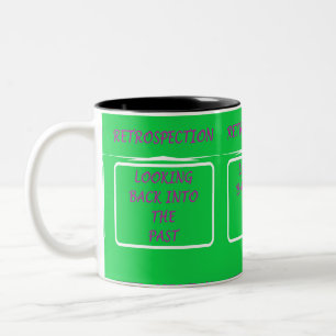 Somthing for a teacher colour green with words Two-Tone coffee mug