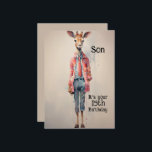 Son 15th Birthday Abstract Giraffe Holiday Card<br><div class="desc">A very colourful giraffe dressed as a 15year old might,  in an abstract pattern for your son who is turning 15 years old.
Appropriate verse on the back to celebrate this milestone.</div>