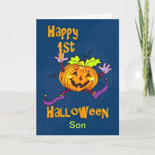 Son 1st Halloween Happy Pumpkin Card