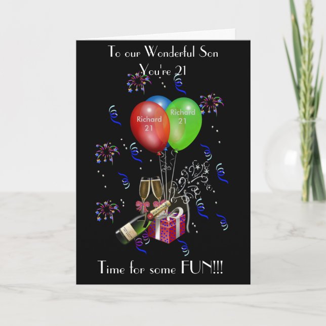 SON 21ST BIRTHDAY CARD (Front)
