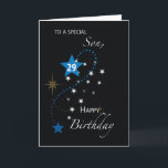 Son 29th Birthday Star Inspirational Blue & Black Card<br><div class="desc">If you are planning to surprise you son with a special birthday greeting when he celebrates his 29th birthday then you can use this card to do that. This one shares and inspiring message for the celebrant.</div>