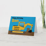 Son 2nd Birthday Yellow Excavator Add Card<br><div class="desc">A second card is a son who loves construction equipment and earth movers. It has a yellow digger on the front with an area on the cab where you can change the name of the construction company to yourson's name. The number 2 is being scooped up in the bucket of...</div>