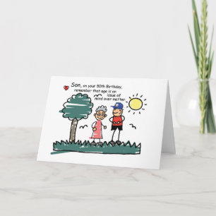 Son 50th Birthday Humourous Stick Figures Card