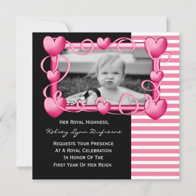 Son Altesse Royale avec photo Invitation d'anniver (Devant)