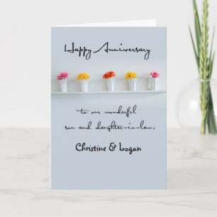 Son and Daughter-in-Law Wedding Anniversary Row Card
