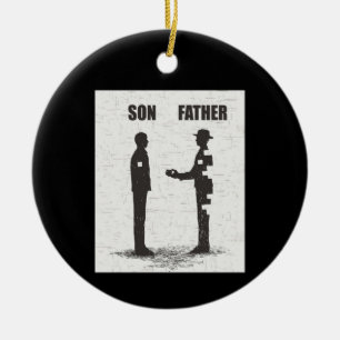 Son And Father Ceramic Ornament