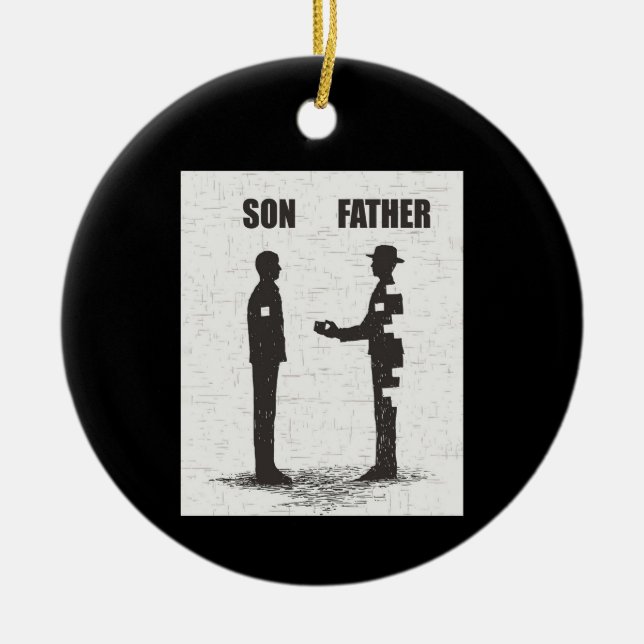 Son And Father Ceramic Ornament (Front)