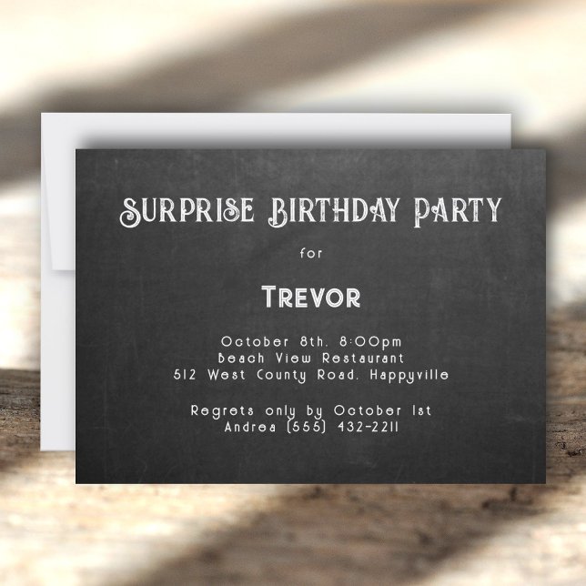 Son Anniversaire Black Chalkboard Invitation (Créateur téléchargé)