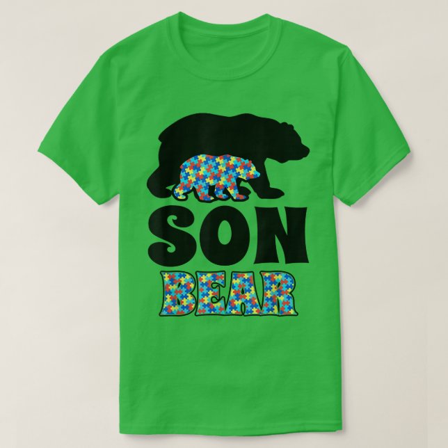 Son Bear Autism Awareness  T-Shirt (Design Front)