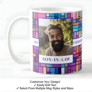 Son beau-fils, Nom, Message, Photo, Mug en mosaïqu